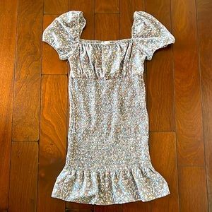 Dusty blue floral dress